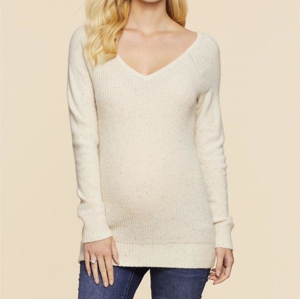 Jessica Simpson maternity sweater with gold specks